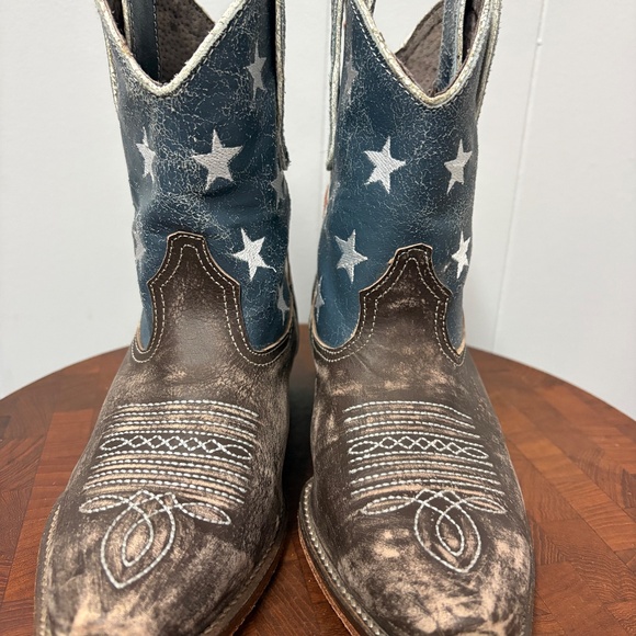 Roper Women's American Beauty Flag  Snip Toe Ankle Boots Size 6 - Picture 6 of 9
